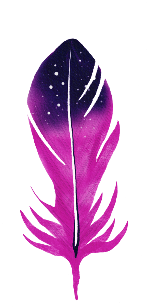watercolor painted feather png