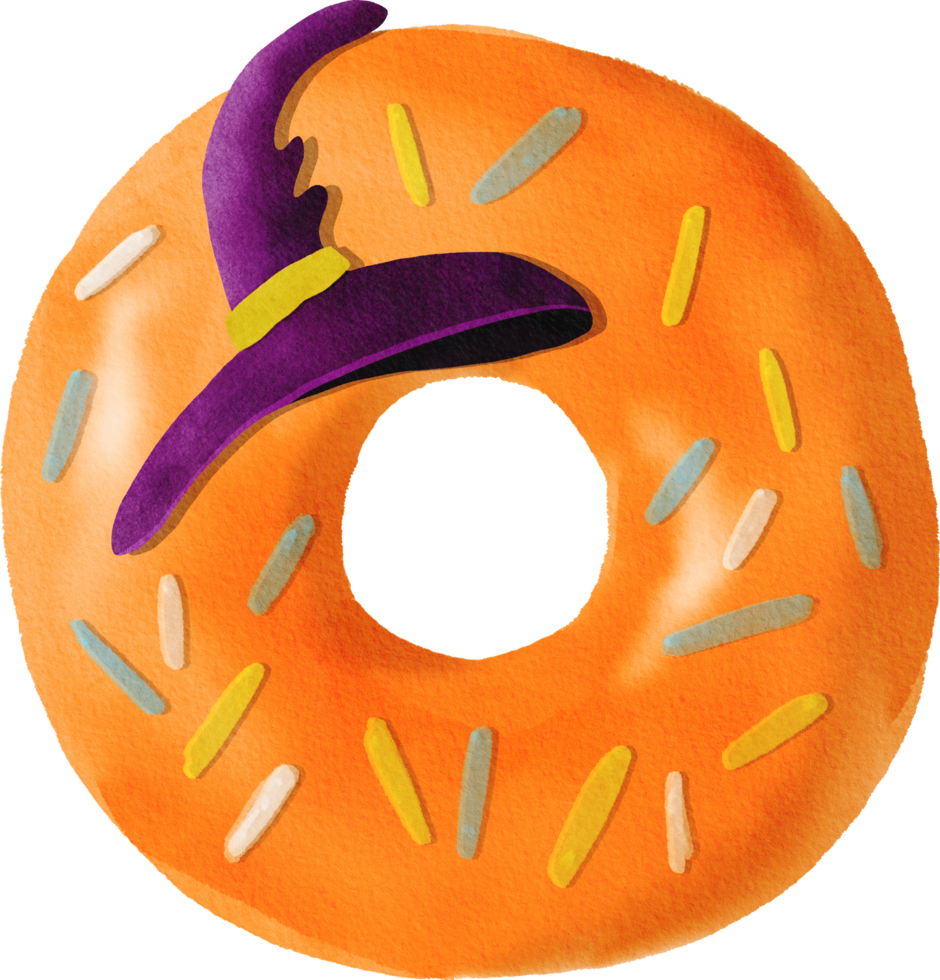 Halloween ciambella acquerello png