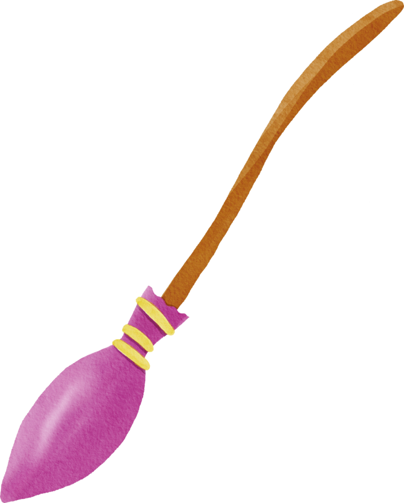 witch broom watercolor png