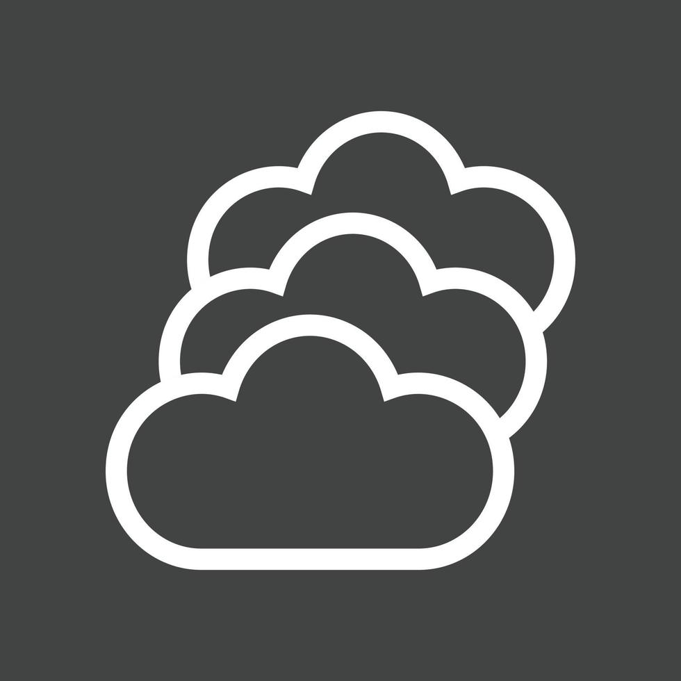 Multiple Cloud Servers Line Inverted Icon vector