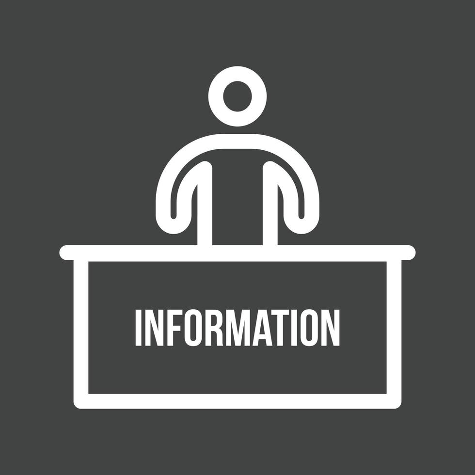 Information Desk Line Inverted Icon vector