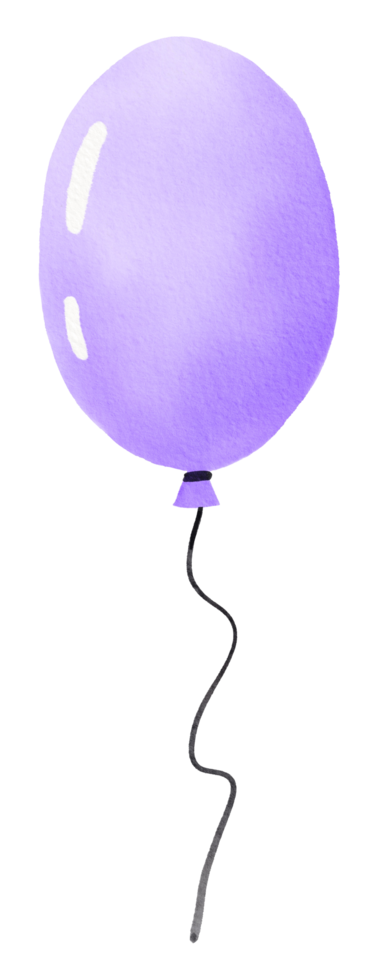 Watercolor hand drawn colorful balloon png