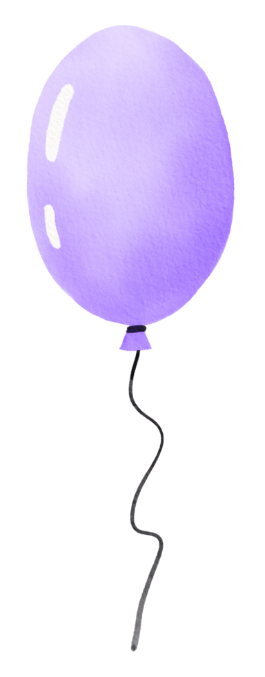 Watercolor hand drawn colorful balloon png