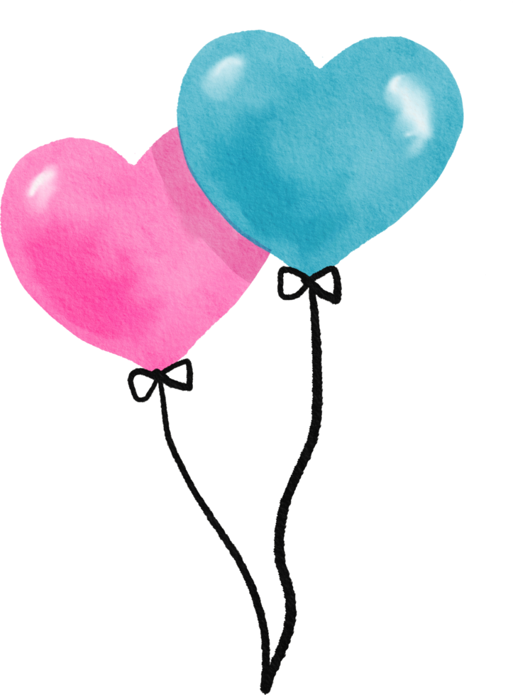 colorful balloon watercolor painted png