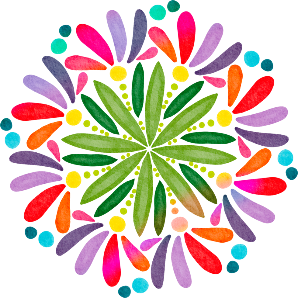 Blumen-Mandala-Aquarell gemalt png