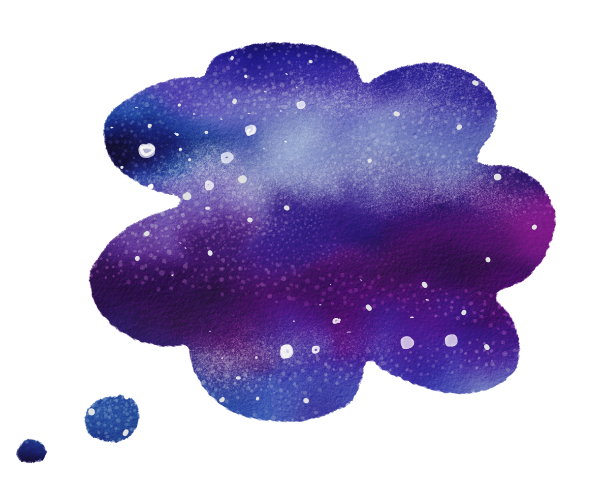 galáxia pintada em aquarela png