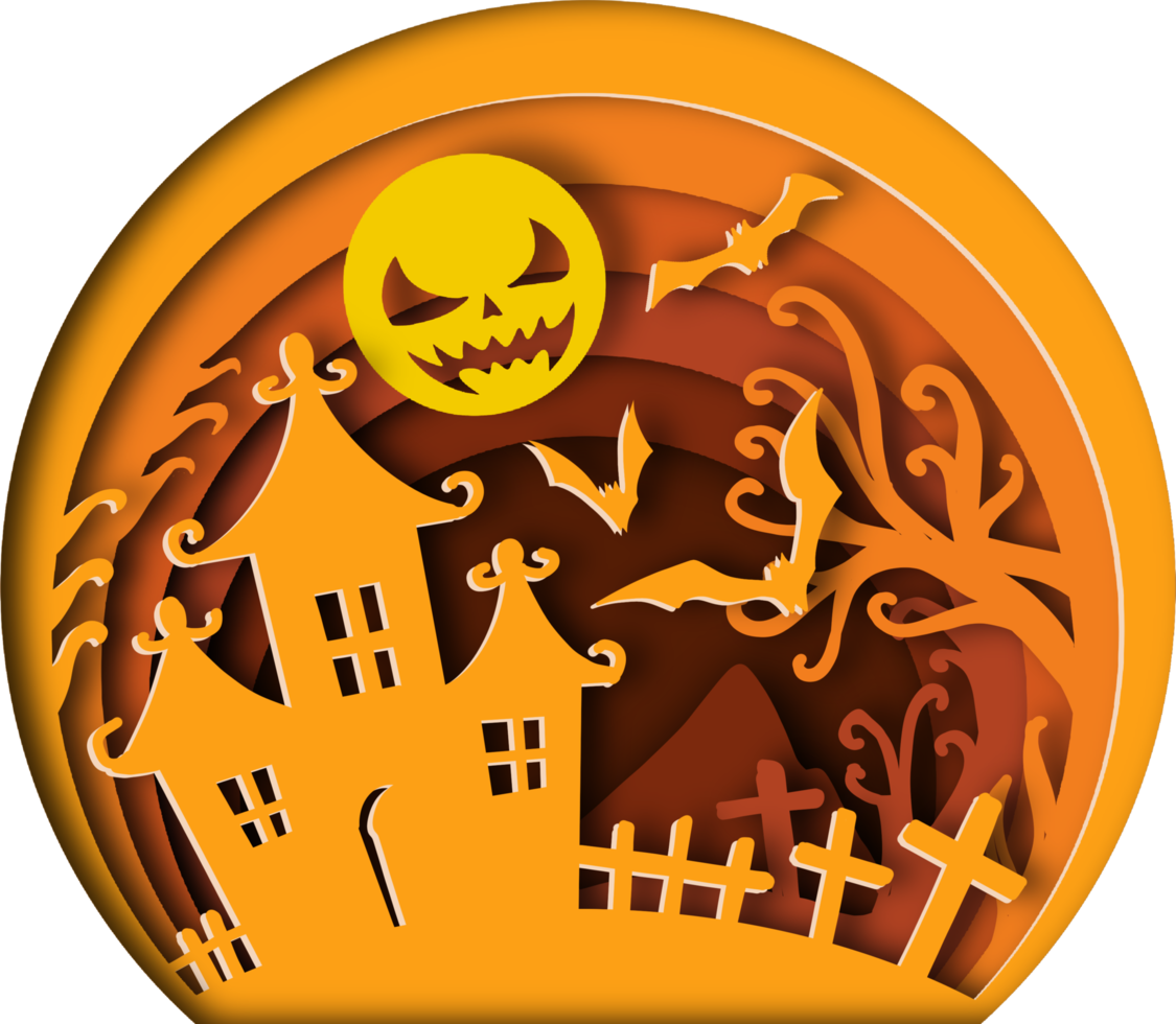 Halloween cute papercut 11905313 PNG