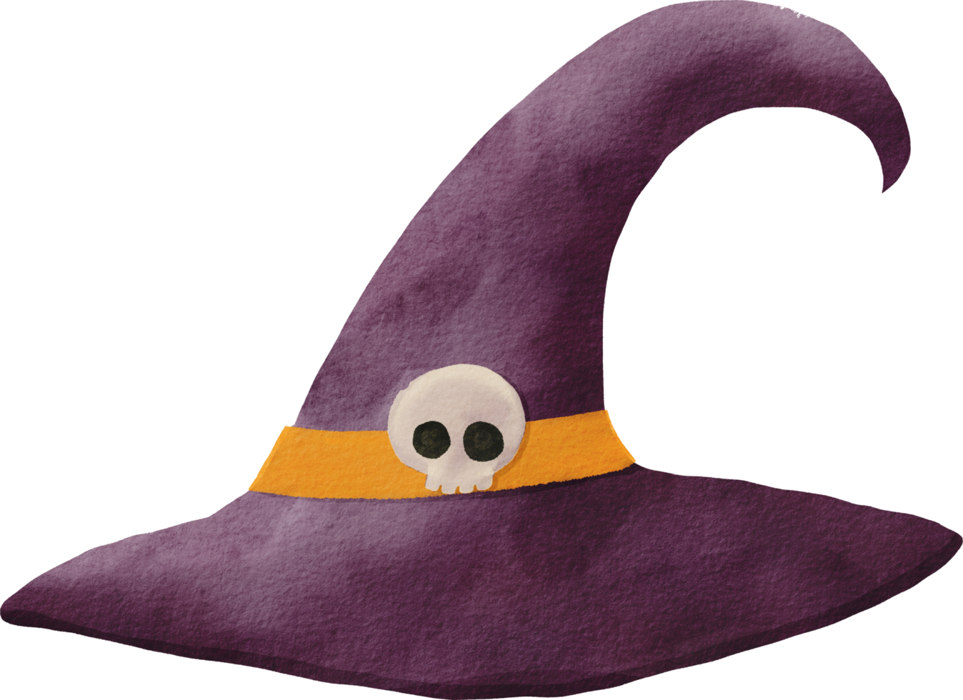 joli chapeau de sorcière peint à l'aquarelle png