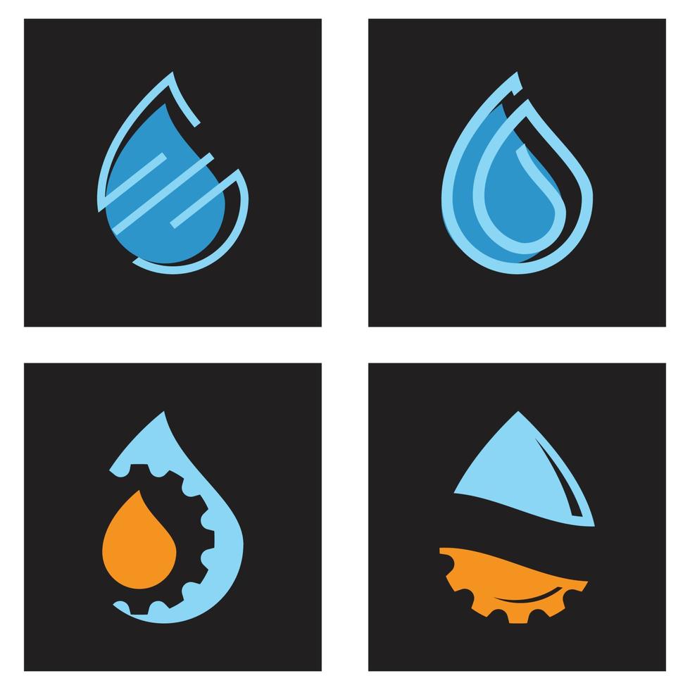 Water drop illustration logo vector design