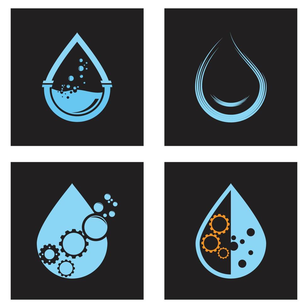 Water drop illustration logo vector design