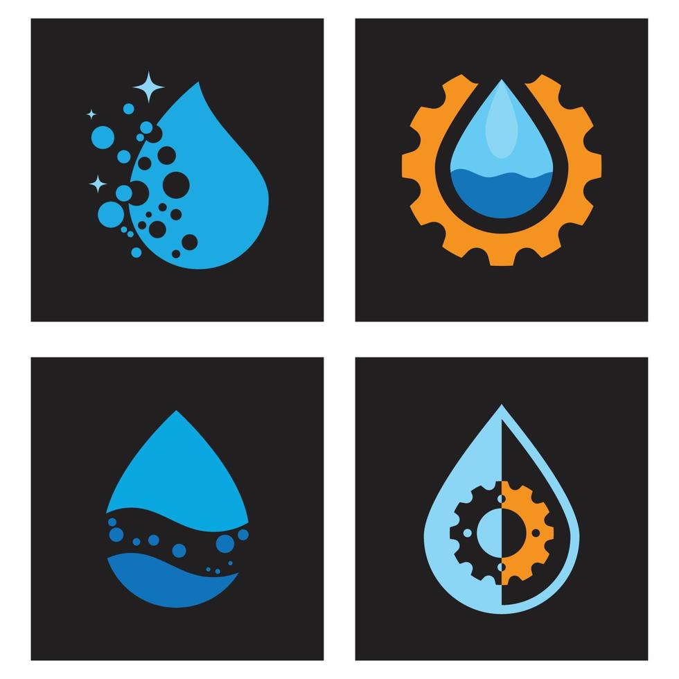 Water drop illustration logo vector design