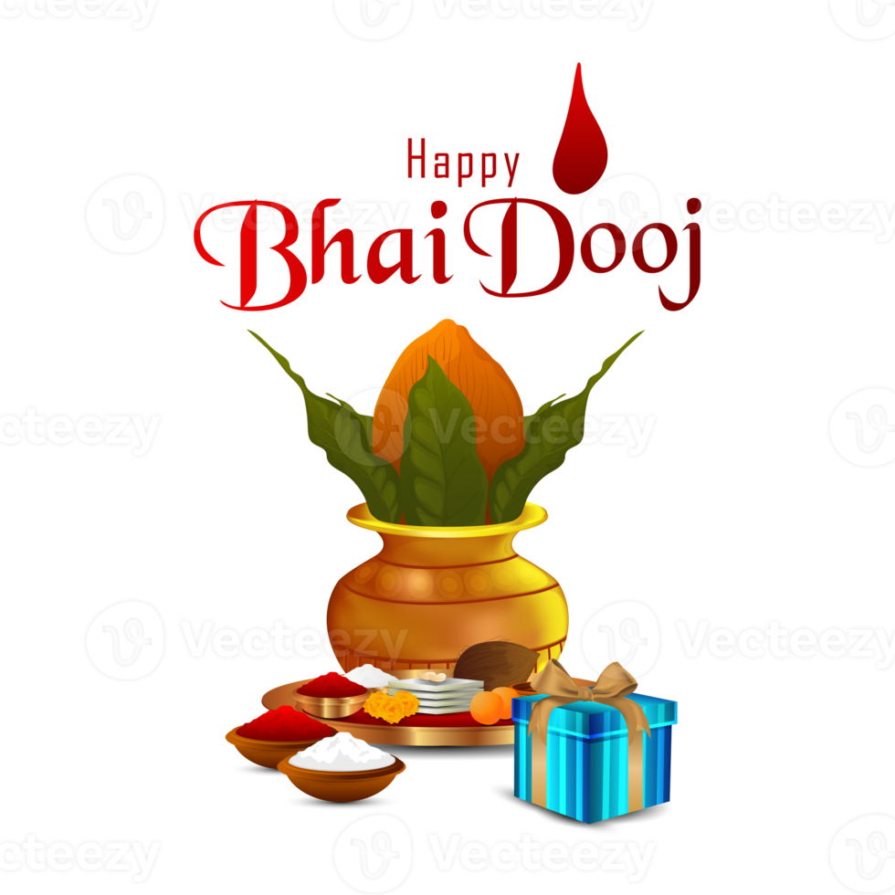 Illustration golden kalash, thali, gifts png