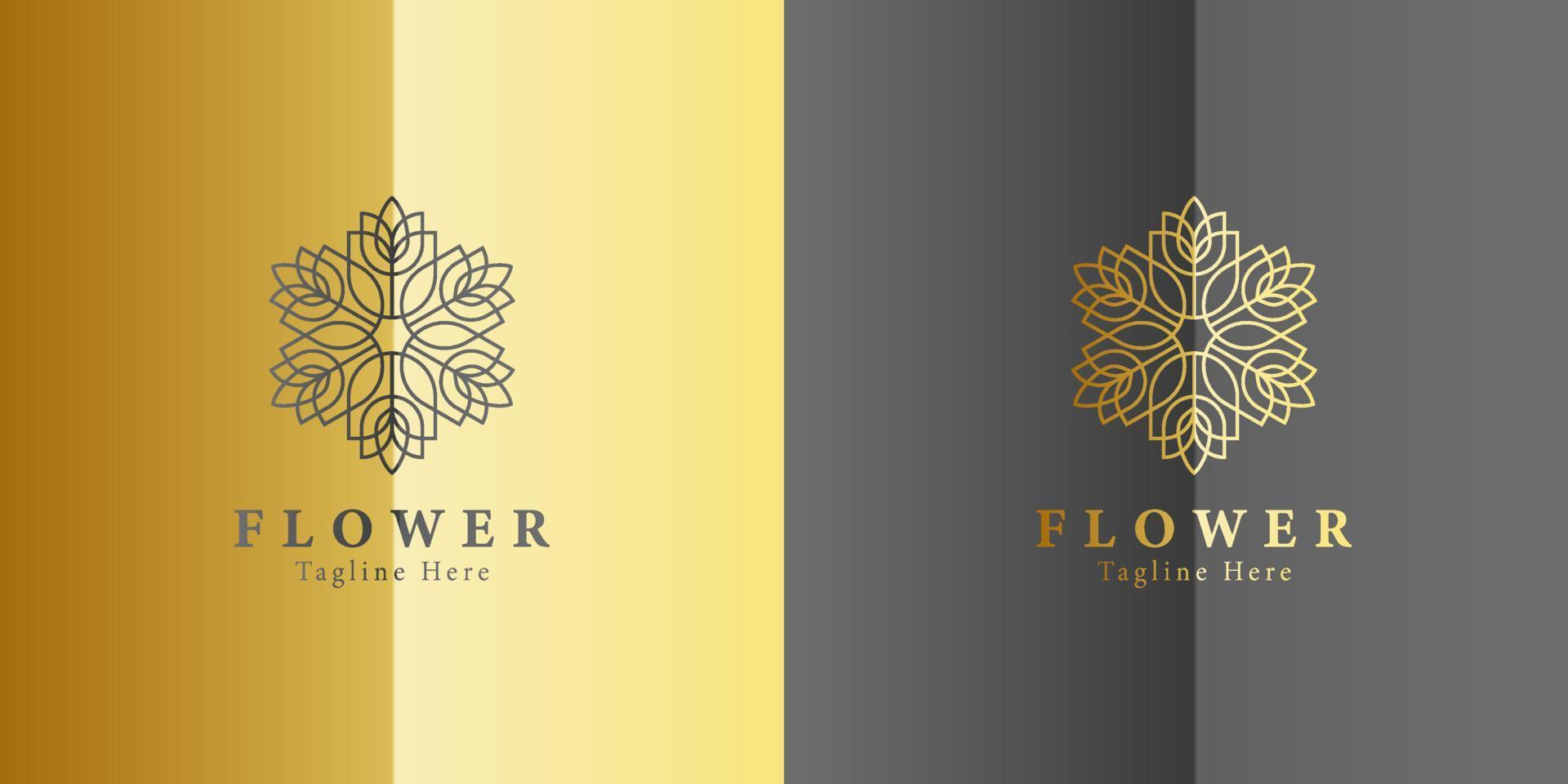 Luxury gold beauty flower spa logo template wellness design for health wellness business vector