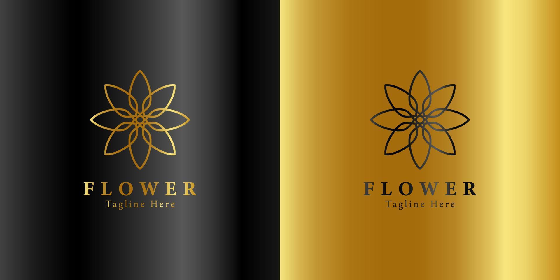 Luxury gold beauty flower spa logo template wellness design for health wellness business vector