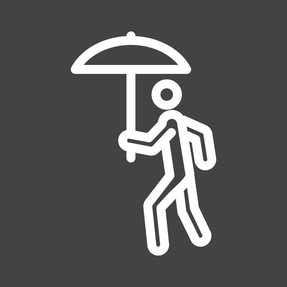 Walking in Rain Line Inverted Icon vector