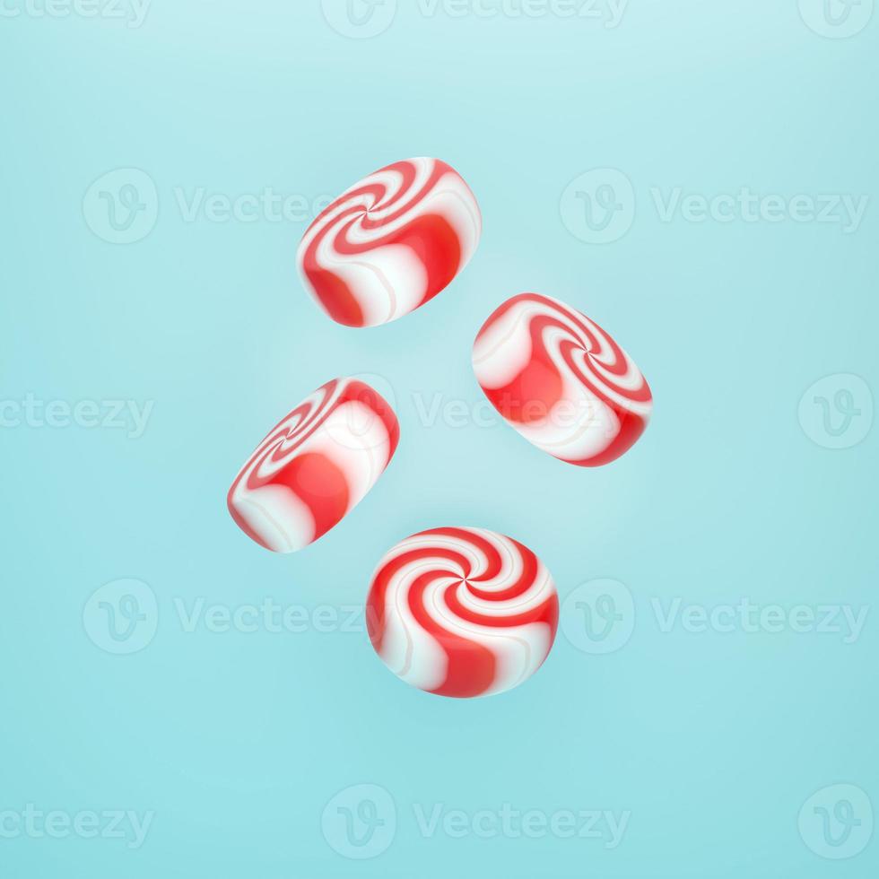 3D rendering swirl peppermint candy photo