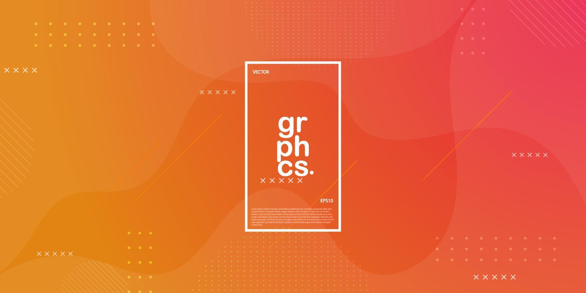 Bright orange vector template with simple pattern. Cool design on abstract background with colorful gradient. New design for ad, poster, banner of your website.Eps 10 vector