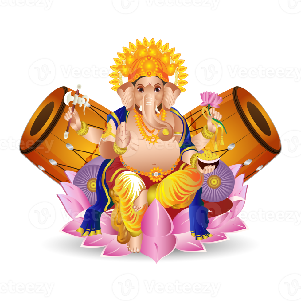 Free Happy ganesh chaturthi celebration greeting card 11906419 PNG with  Transparent Background
