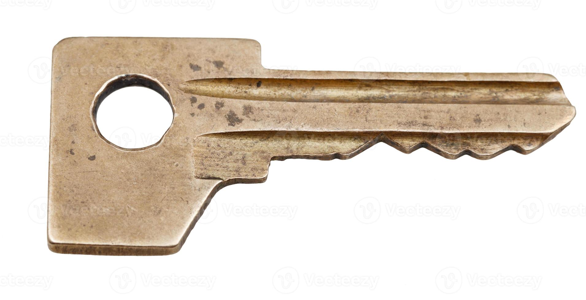 one brass door key for cylinder lock photo