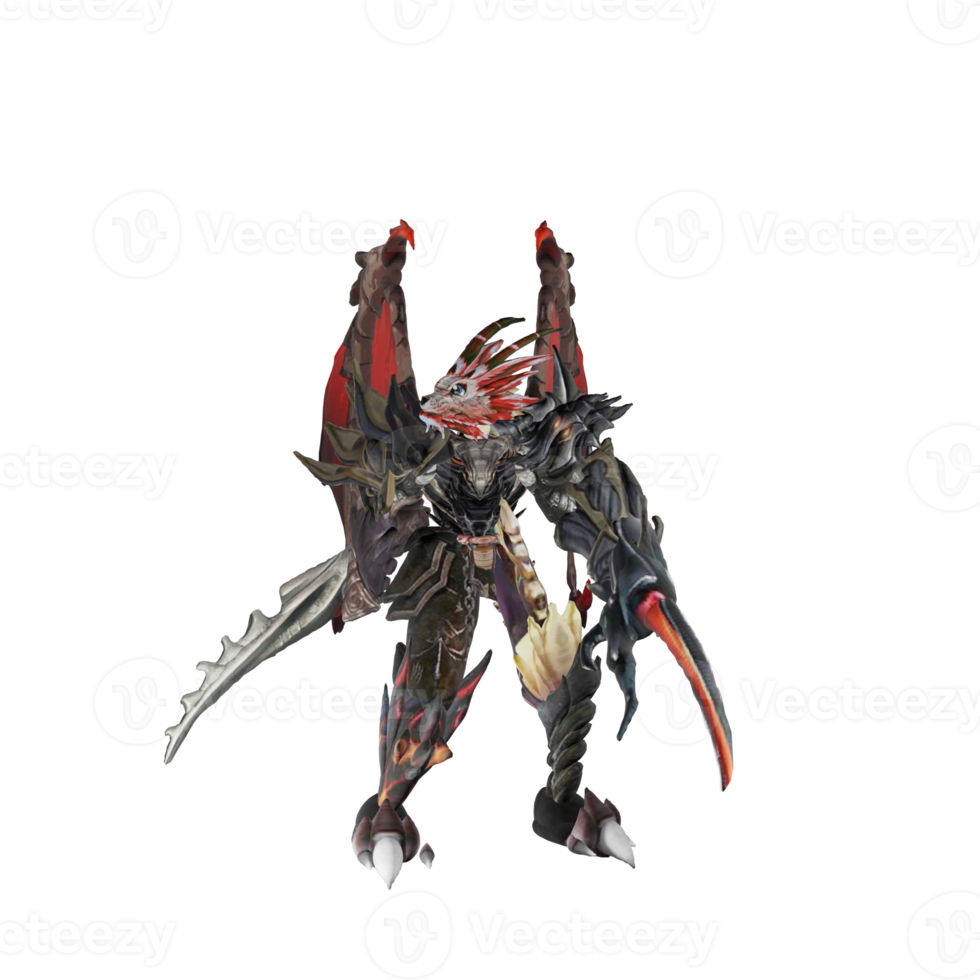 Monster character idle pose png