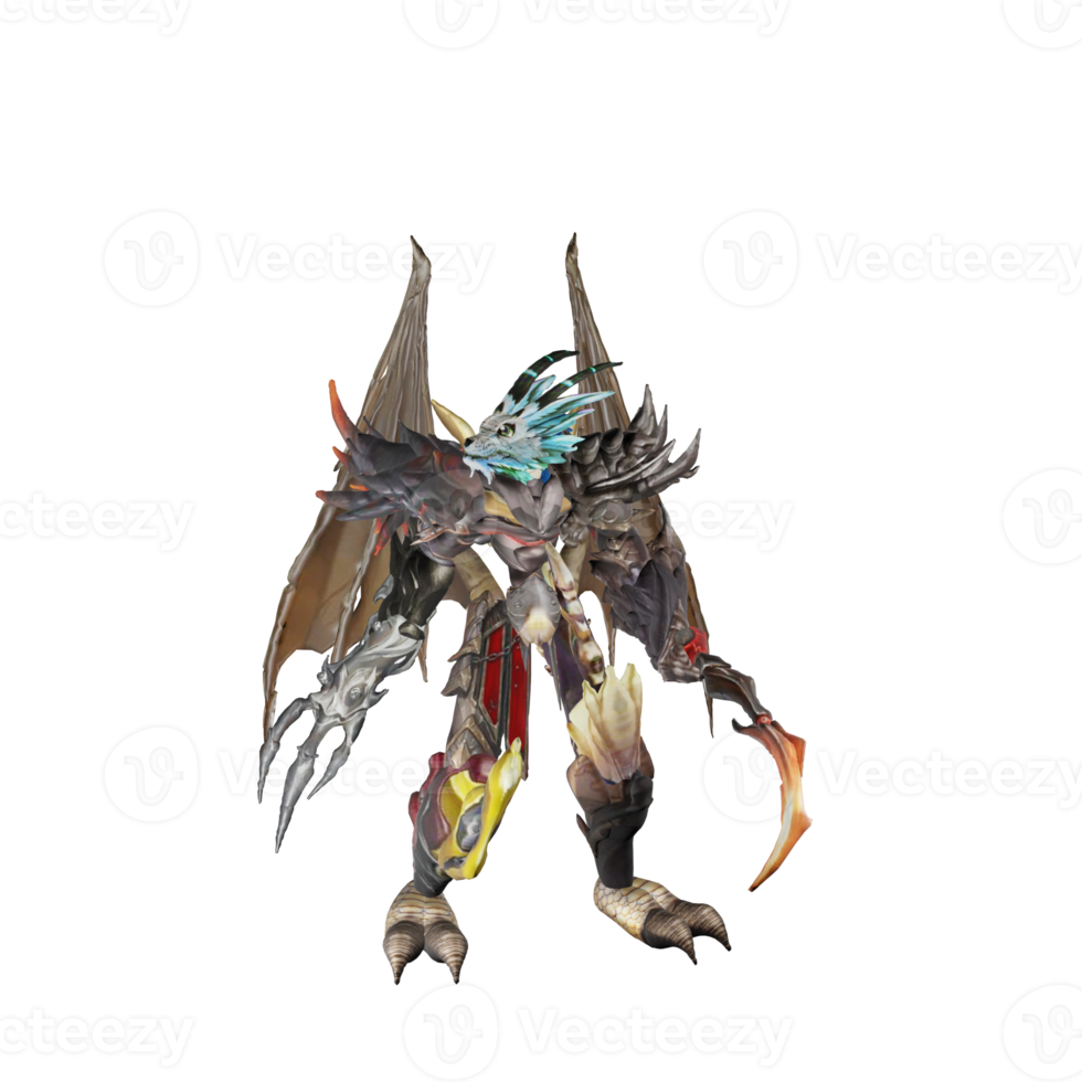 Monster character idle pose png