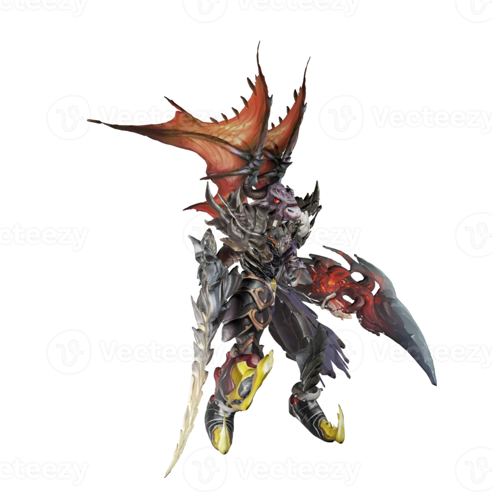 Monster character attack pose png