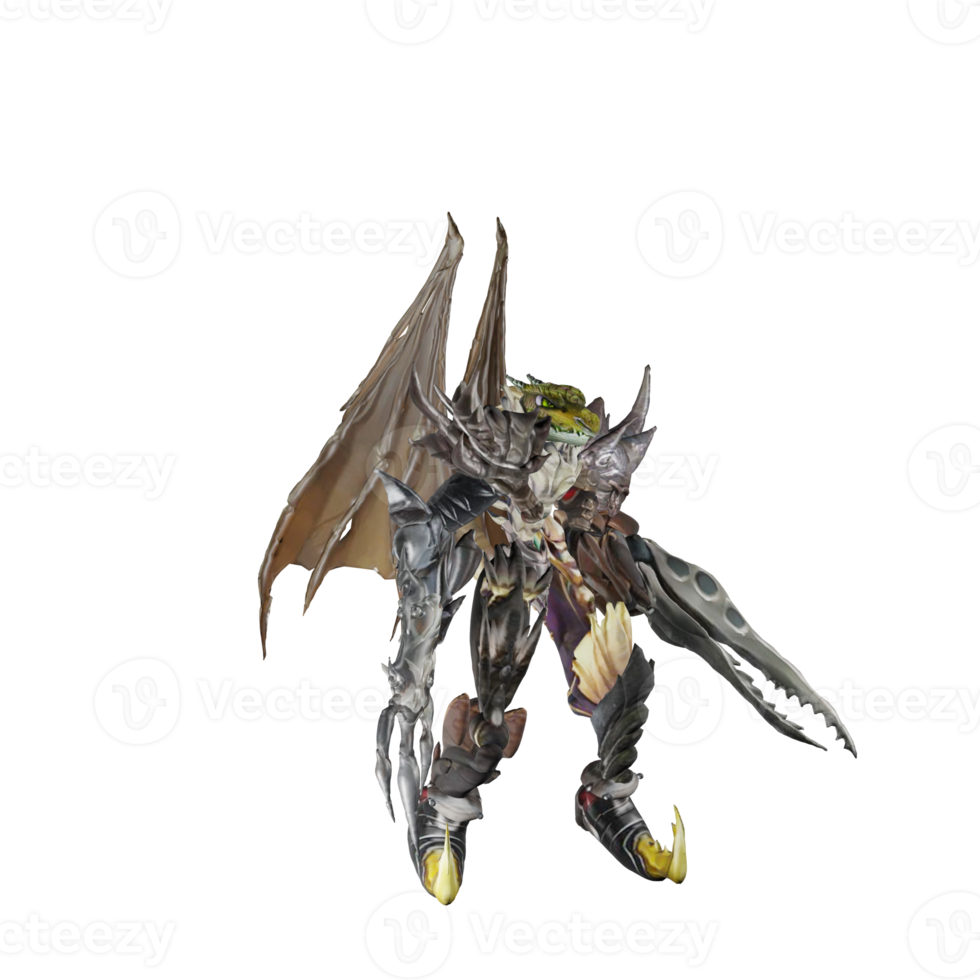 Monster character attack pose png