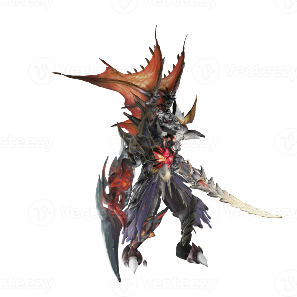 Monster character attack pose png