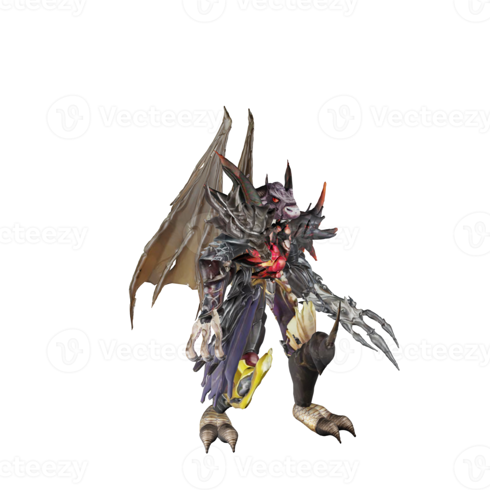 Monster character attack pose png