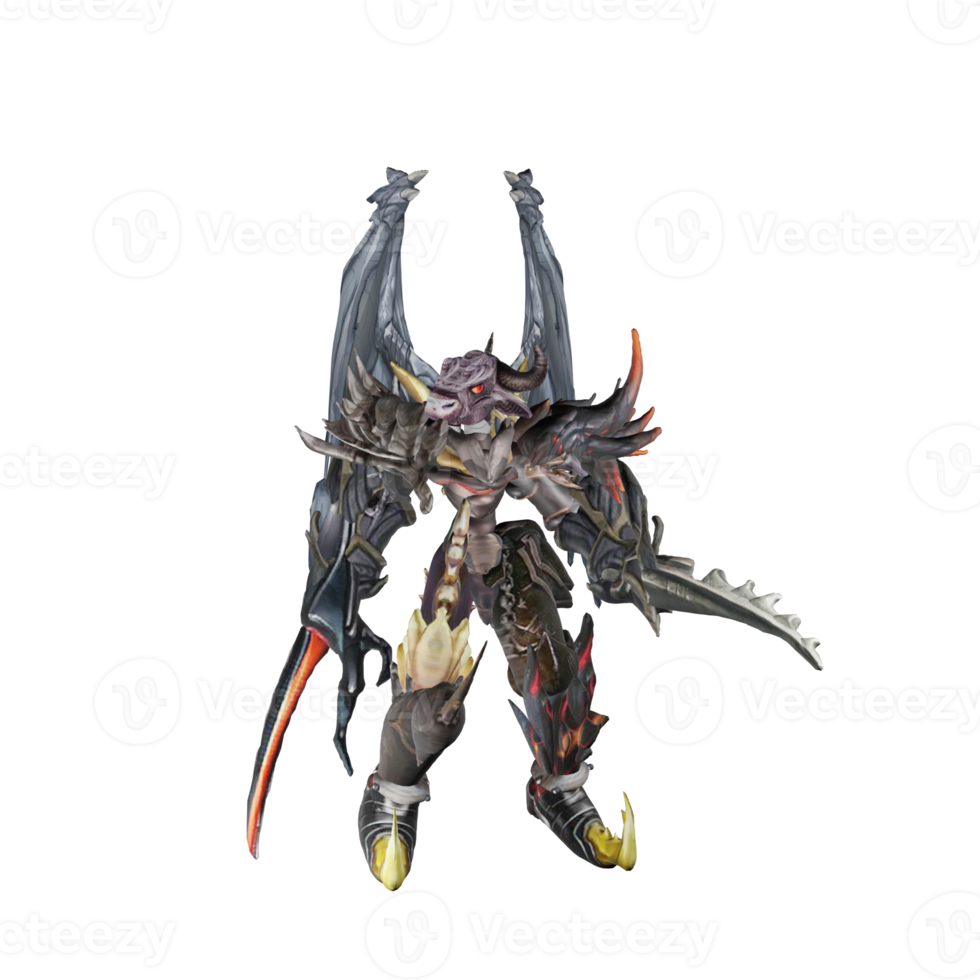Monster character defense pose png