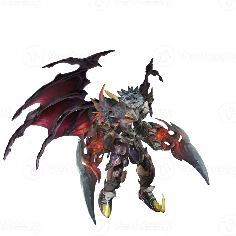 Monster character attack pose png