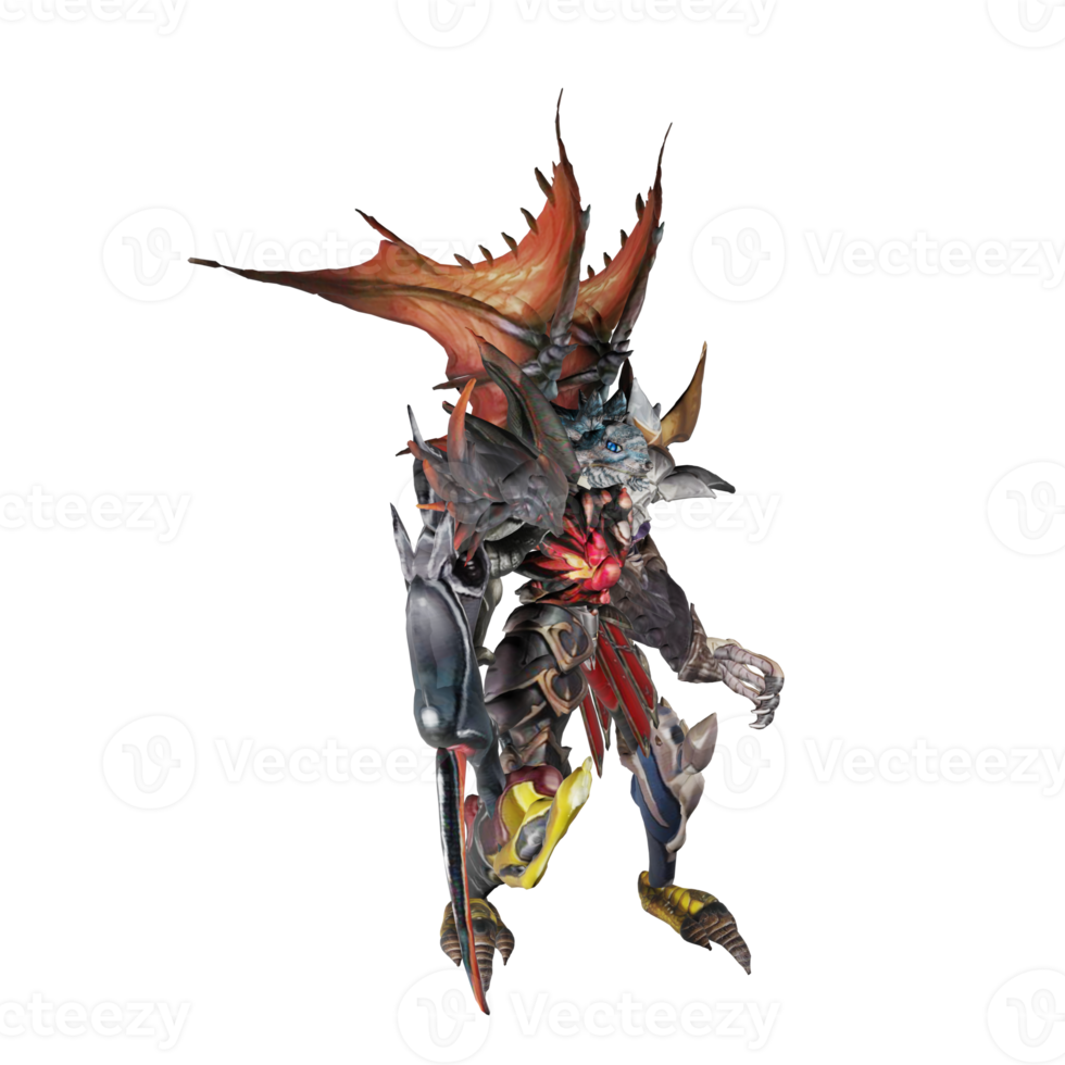 Monster character attack pose png