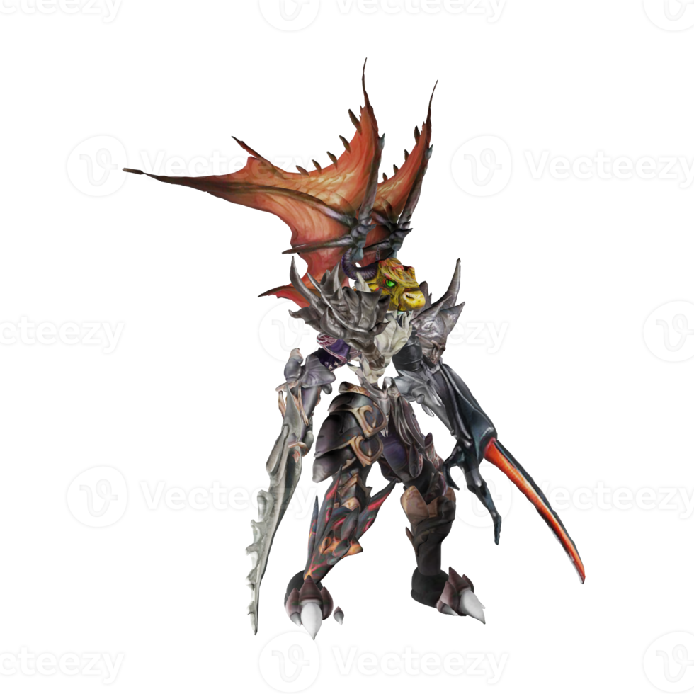 Monster character defense pose png