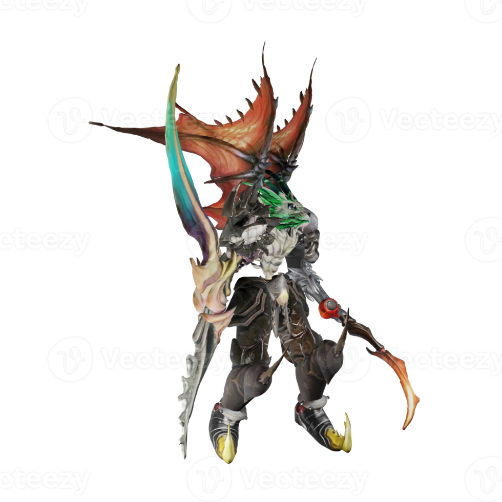 Monster character attack pose png