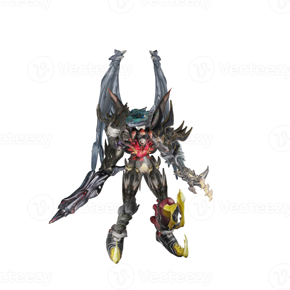 Monster character defense pose png