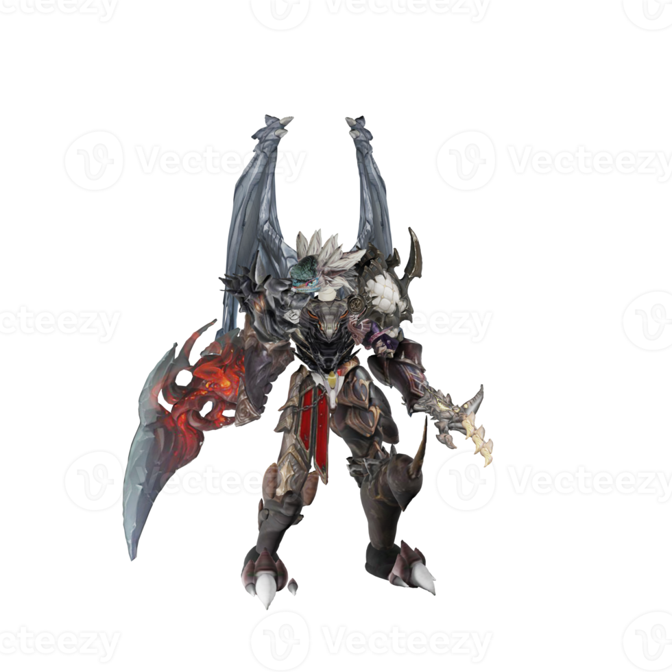 Monster character defense pose png