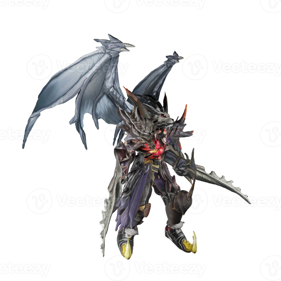 Monster character attack pose png