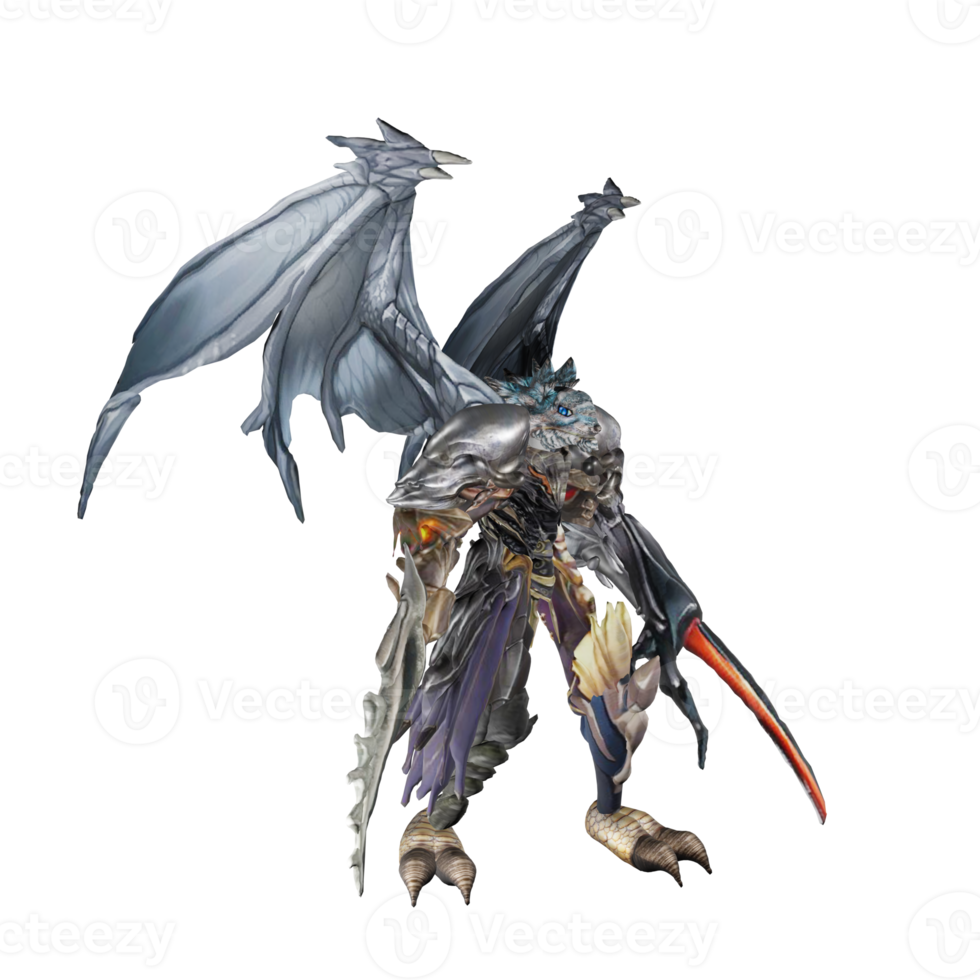 Monster character attack pose png