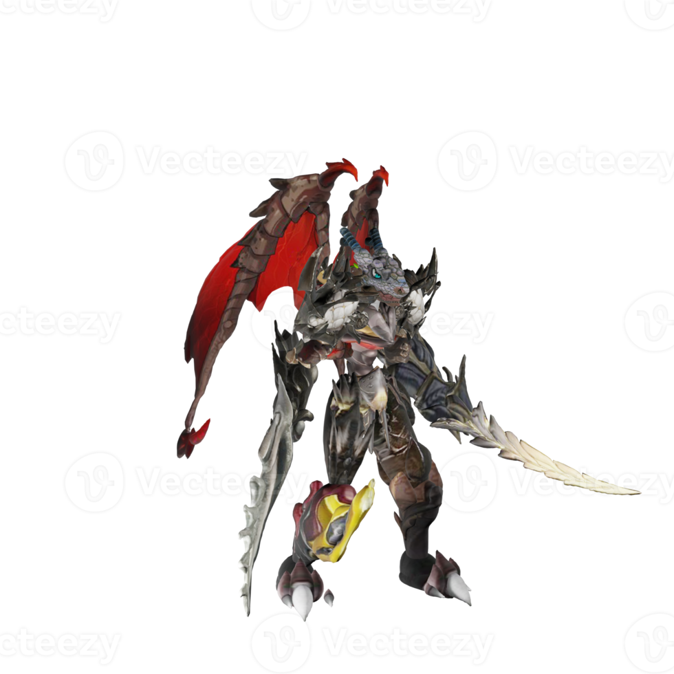 Monster character attack pose png