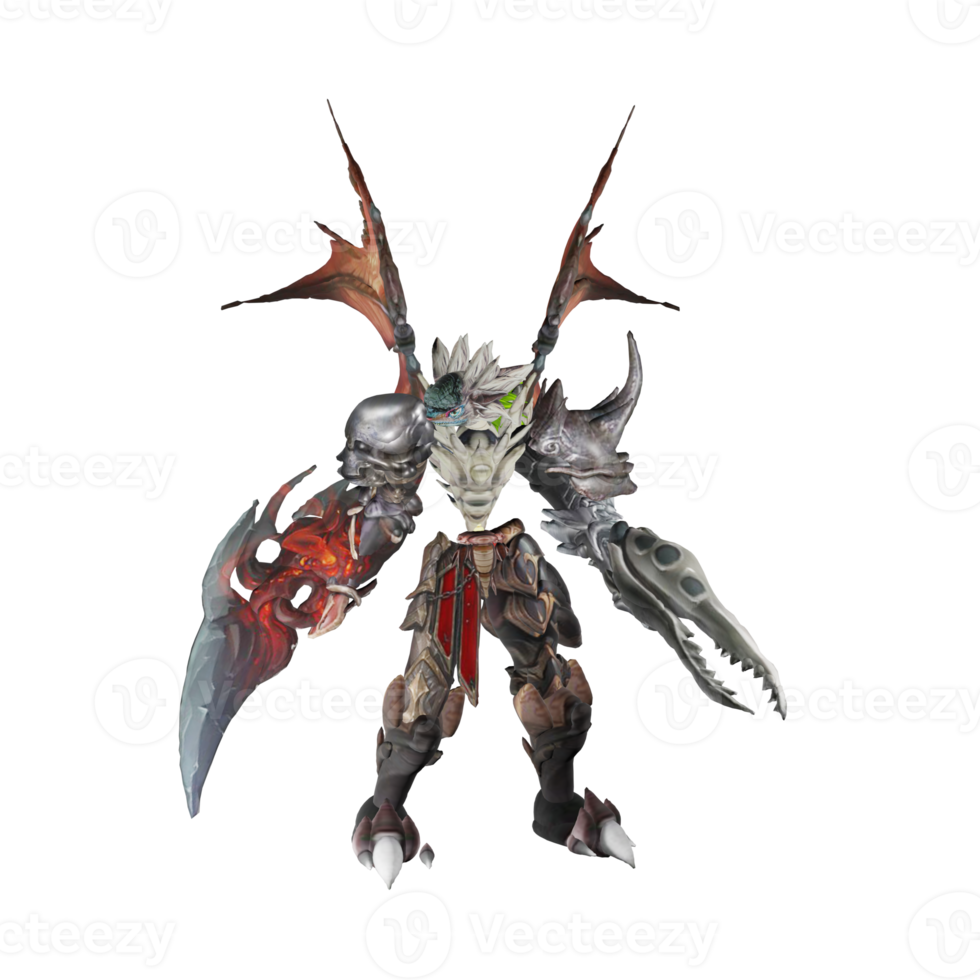 Monster character defense pose png
