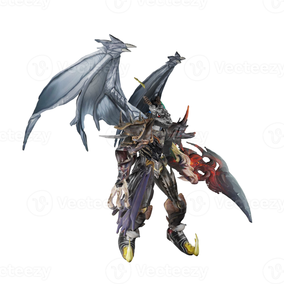 Monster character attack pose png