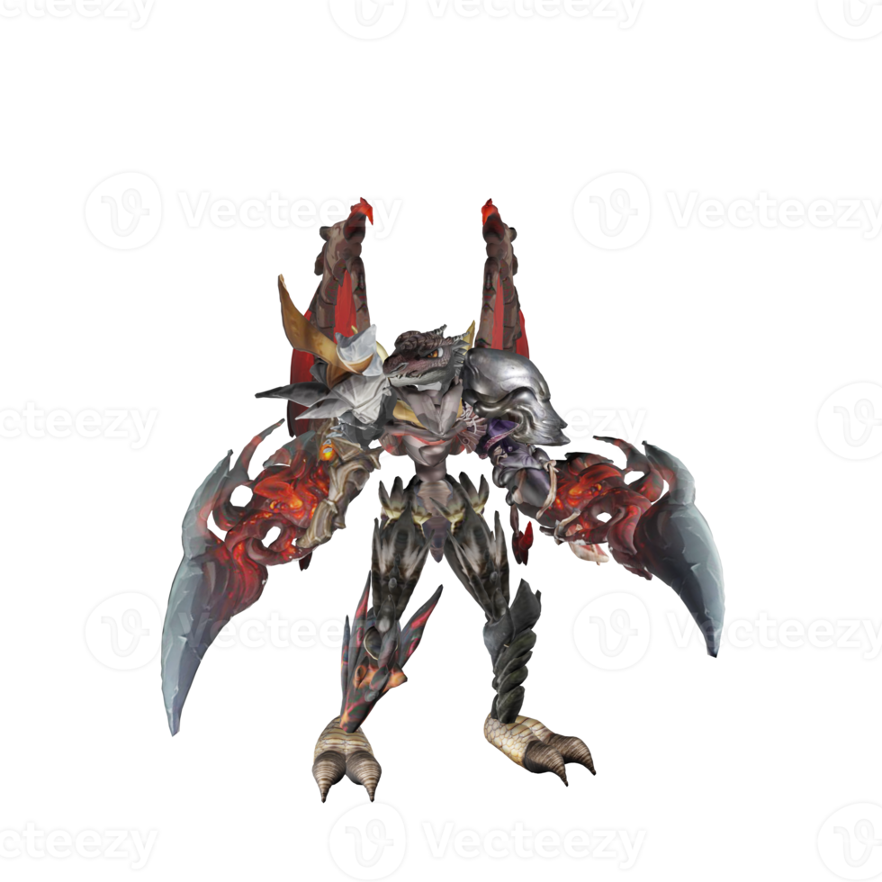 Monster character defense pose png
