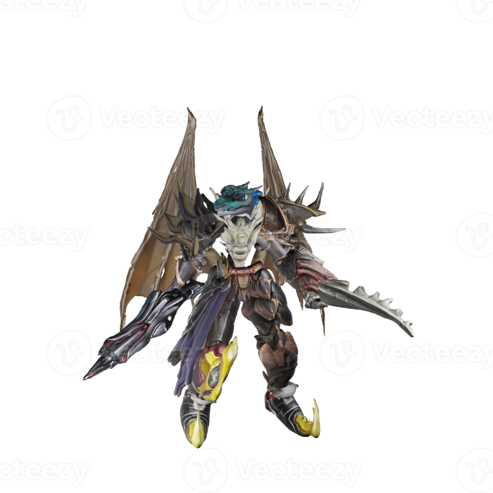 Monster character defense pose png