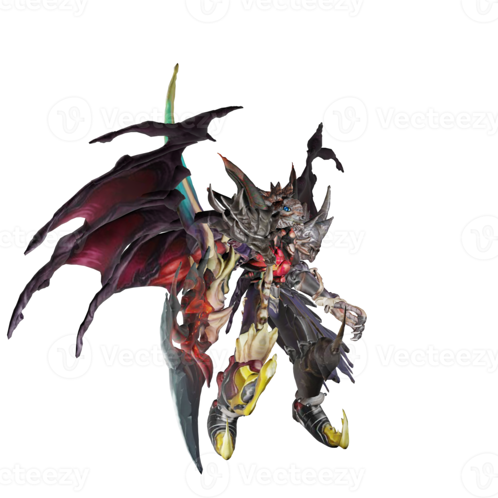 Monster character attack pose png