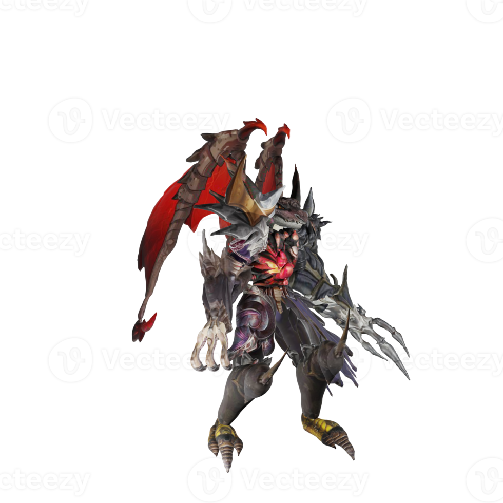 Monster character attack pose png