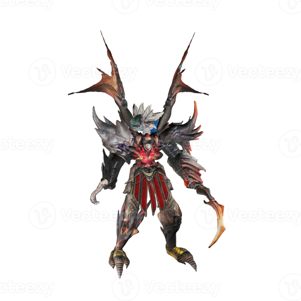 Monster character defense pose png