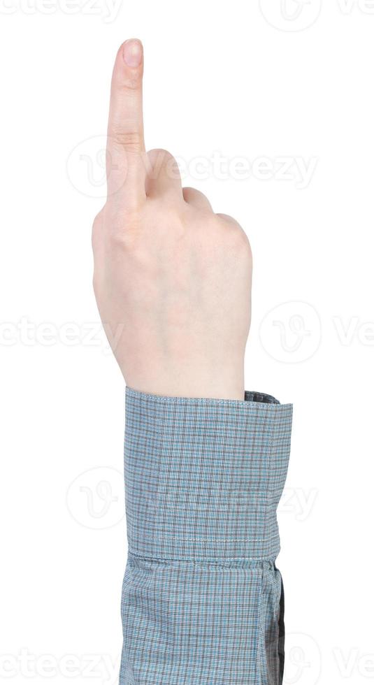 pointing forefinger hand gesture photo