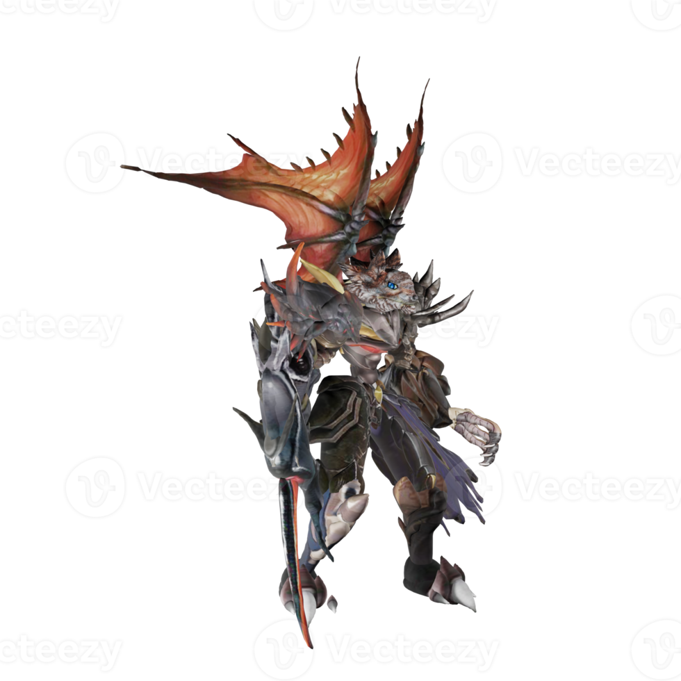 Monster character attack pose png