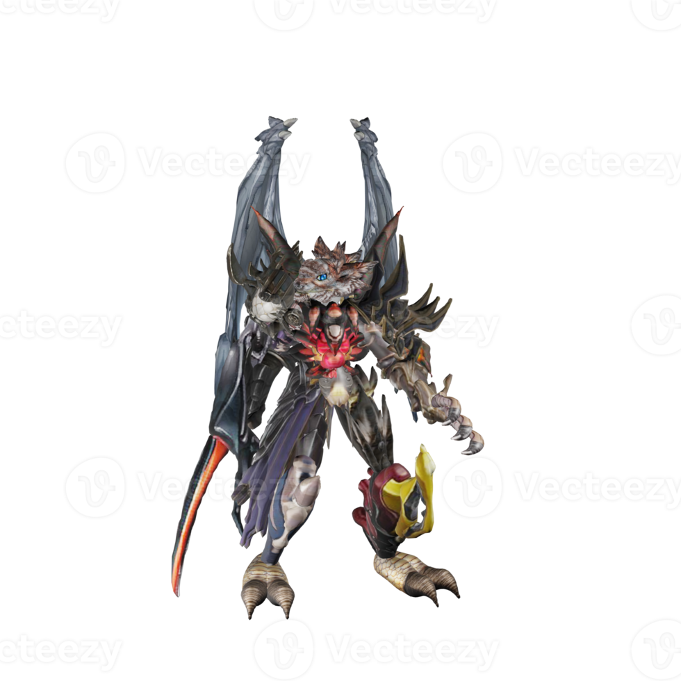 Monster character defense pose png