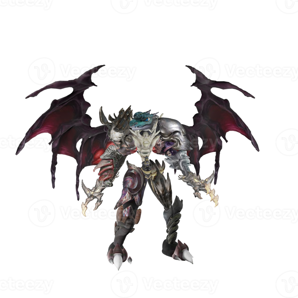 Monster character defense pose png